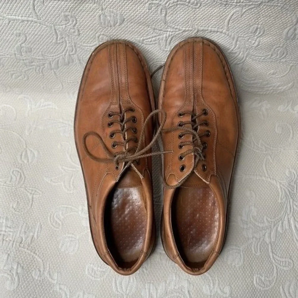 Allen Edmonds Torino Brown/Tan Lace Up Split Toe Oxford Shoe Men‎ 10.5D USA